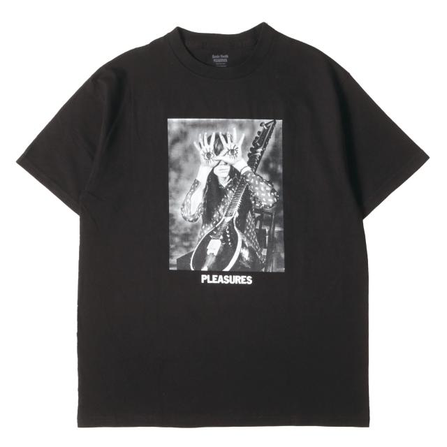 PLEASURES プレジャー Tシャツ ブラック 黒 サイズ:M | 23SS ×Sonic Youth アルバムアート Tシャツ STAR POWER T-SHIRT | コラボ 半袖 トップス【メンズ】【中古】【美品】【K4755】