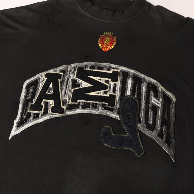 BALENCIAGA バレンシアガ Tシャツ ブラック 黒 サイズ:3 | 23SS クラッシュダスト加工 ワッペンTシャツ | トップス カットソー 半袖【メンズ】【中古】【美品】【K4755】_3