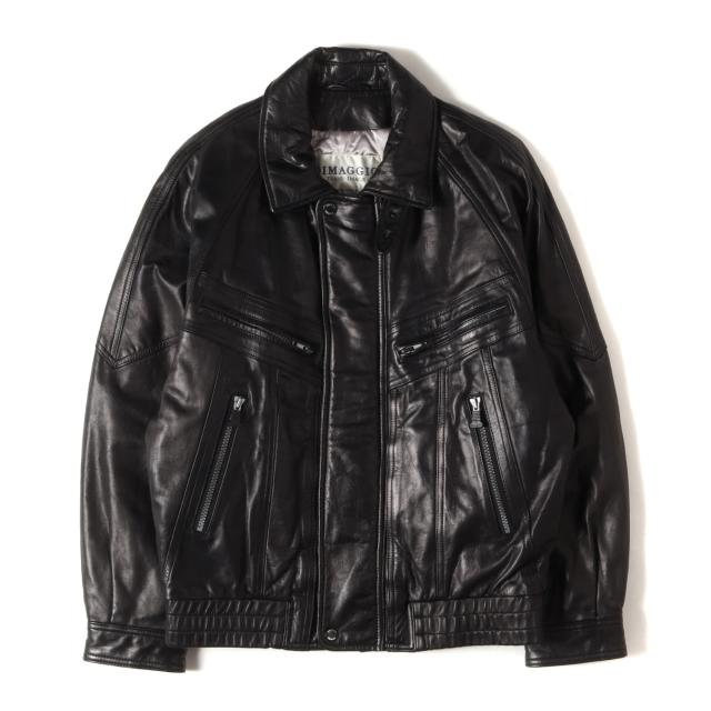 90s - 00s ヴィンテージ古着  ジャケット ブラック 黒 サイズ:2 | Vintage Used 90s カウレザー フルジップ ジャケット DIMAGGIO ディマジオ | 上着 アウター ブルゾン【メンズ】【中古】【K4755】