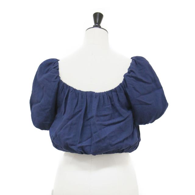 MAISON GUILLEMETTE メゾンギヨメット ブラウス ネイビー 紺 サイズ:S | 25春夏 スクエアネック クロップド ブラウス / プルオーバー 半袖 パフスリーブ | トップス シャツ カットトップス【レディース】【中古】【K4787】_1