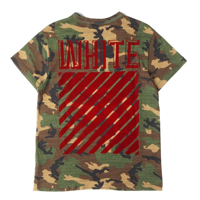 OFF-WHITE オフホワイト Tシャツ カモフラージュ サイズ:XXS | フロッキープリント カモフラージュ Tシャツ | トップス カットソー 半袖【メンズ】【中古】【K4793】