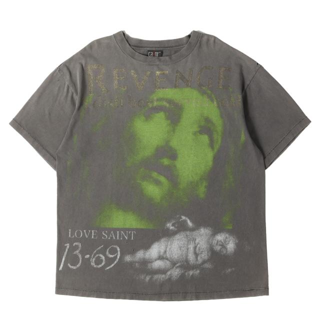 SAINT MICHAEL セントマイケル Tシャツ ブラック 黒 サイズ:XL | 23SS ×BerBerJin ×GReeeeN ヴィンテージ加工 Tシャツ(S/S T-SHIRT REVENGE) | トップス カットソー 半袖【メンズ】【中古】