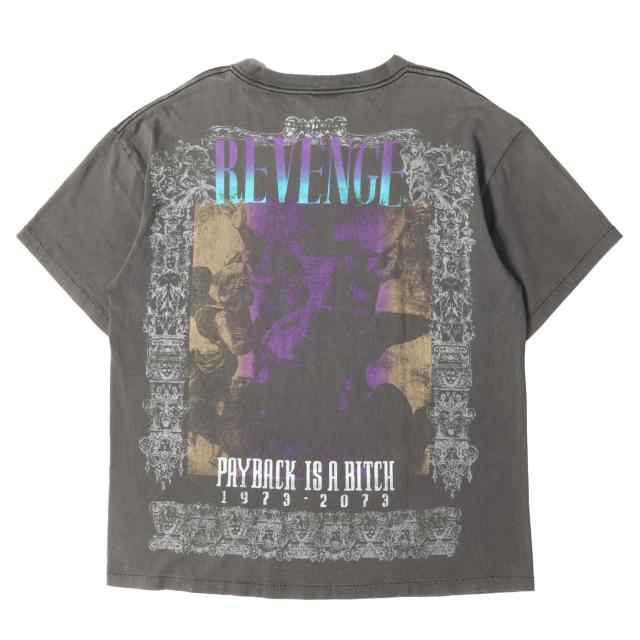 SAINT MICHAEL セントマイケル Tシャツ ブラック 黒 サイズ:XL | 23SS ×BerBerJin ×GReeeeN ヴィンテージ加工 Tシャツ(S/S T-SHIRT REVENGE) | トップス カットソー 半袖【メンズ】【中古】_1