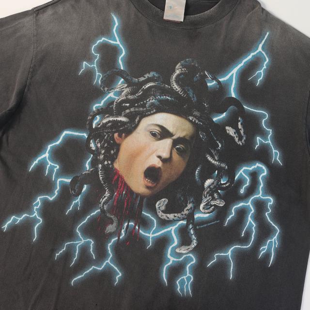 SAINT MICHAEL セントマイケル Tシャツ ブラック 黒 サイズ:XL | 24AW ヴィンテージ加工 メデューサ Tシャツ(SS TEE / MEDUSA) | トップス カットソー 半袖【メンズ】【中古】【美品】【K4793】_5