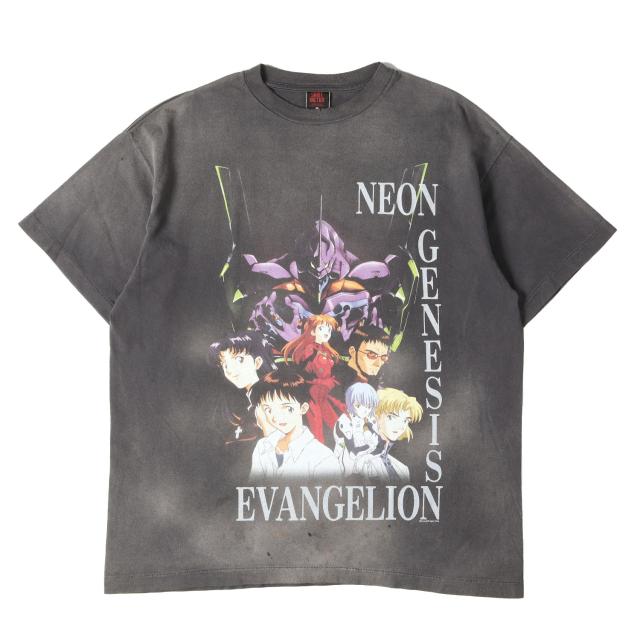 SAINT MICHAEL セントマイケル Tシャツ ブラック 黒 サイズ:XL | 24SS ×新世紀エヴァンゲリオン キャラクター Tシャツ(EV SS TEE NEON GNSIS) | トップス カットソー 半袖【メンズ】【中古】【美品】【K4793】