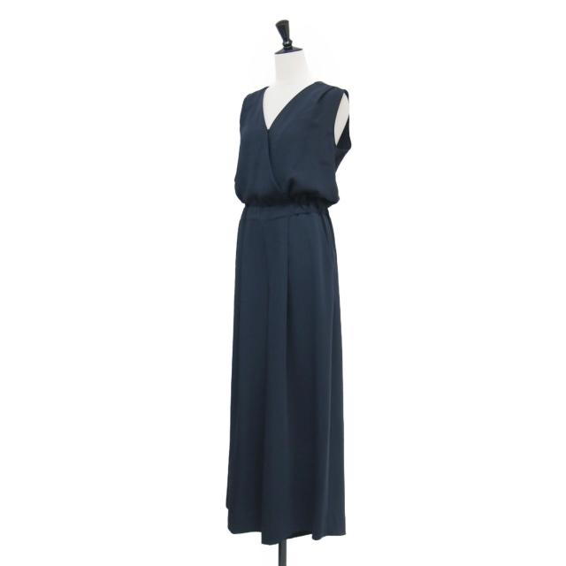 DIANE VON FURSTENBERG ダイアンフォンファステンバーグ オールインワン ネイビー 紺 サイズ:2(M) | ノースリーブ Vネック オールインワン / ワイドパンツ ギャザー タック | ボトムス ズボン【レディース】【中古】【K4800】_2