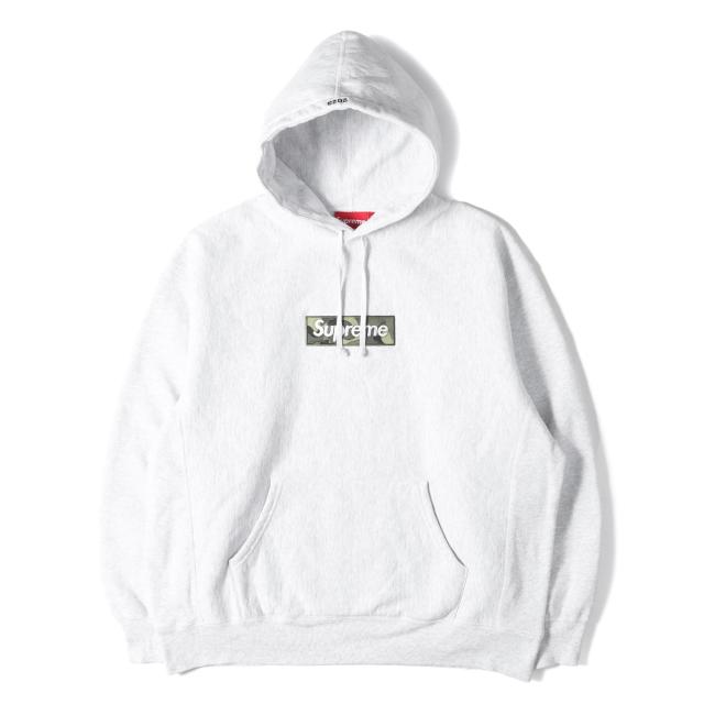 Supreme シュプリーム パーカー アッシュグレー サイズ:L | 23AW カモフラージュ BOXロゴ スウェットパーカー(Box Logo Hooded Sweatshirt) | トップス フーディー プルオーバー【メンズ】【中古】【K4800】
