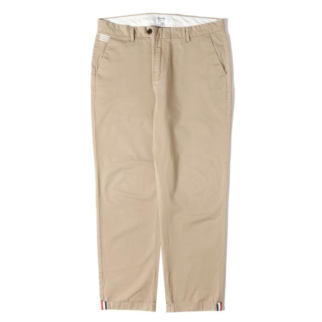 THOM BROWNE トムブラウン パンツ ベージュ サイズ:4 | グログランテープ付き 4BAR コットンツイル ストレッチ チノパンツ (MWL272A05245) | ボトムス ズボン【メンズ】【中古】【K4810】