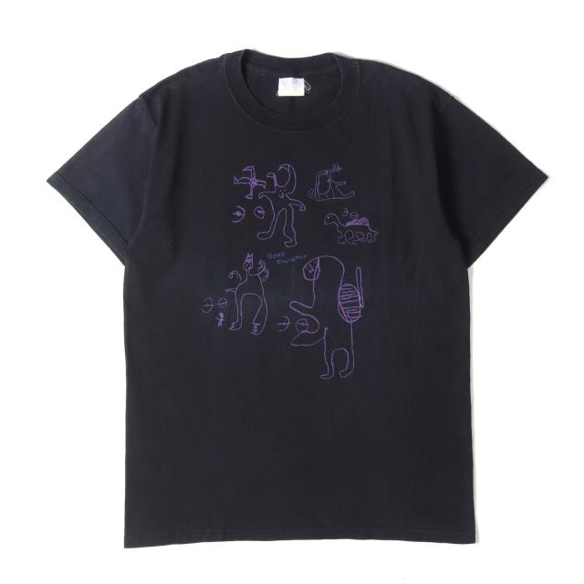 GOOD ENOUGH グッドイナフ Tシャツ ブラック 黒 サイズ:L | 00s GOODENOUGHUK イラストグラフィック Tシャツ | 00年代 アーカイブ | トップス カットソー 半袖【メンズ】【中古】【K4817】