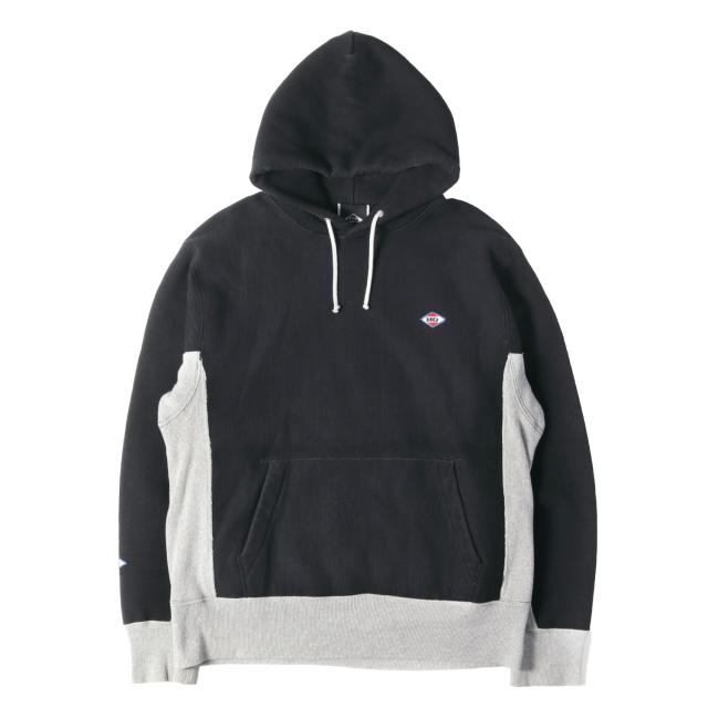 HYSTERIC GLAMOUR ヒステリックグラマー パーカー ブラック グレー サイズ:M | 00s 2トーン リバースウィーブ スウェットパーカー | トップス フーディー【メンズ】【中古】【K4823】