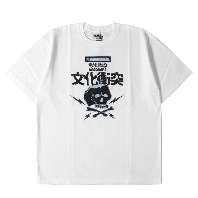 NEIGHBORHOOD ネイバーフッド Tシャツ ホワイト 白 サイズ:M | 24AW ×REBEL DREAD HARDWARE スカル グラフィック Tシャツ | トップス カットソー 半袖 | コラボ【メンズ】【K4824】