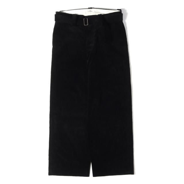 INTERIM インテリム パンツ ブラック 黒 サイズ:4 | 25AW コーデュロイ バギー パンツ (9W LINEN COTTON CORDUROY BELTED MIL BAGGY TROUSER ) | ボトムス ズボン【メンズ】【中古】【K4824】