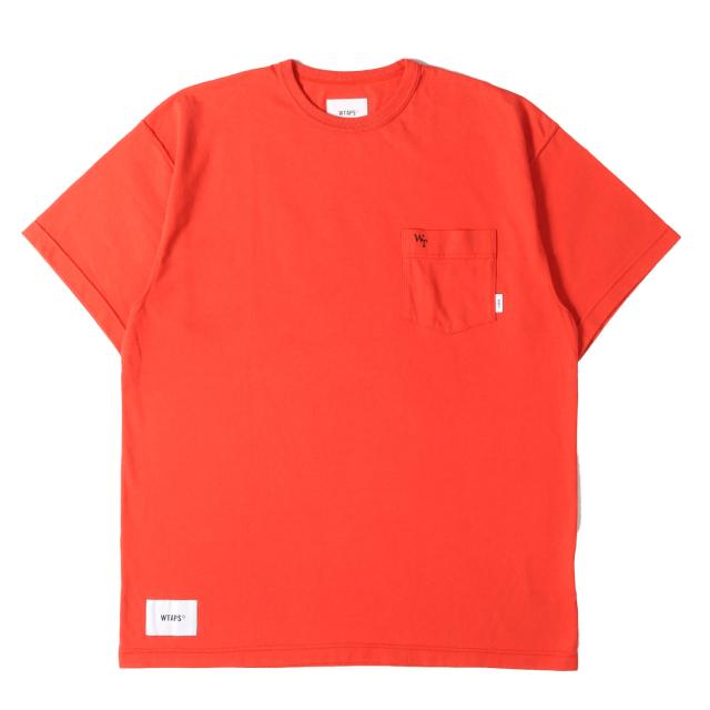 WTAPS ダブルタップス Tシャツ オレンジ サイズ:M | 23SS ワンポイント刺繍 ポケット Tシャツ (SAC 01 / SS / CTPL. LEAGUE) | トップス カットソー 半袖【メンズ】【中古】【美品】【K4825】