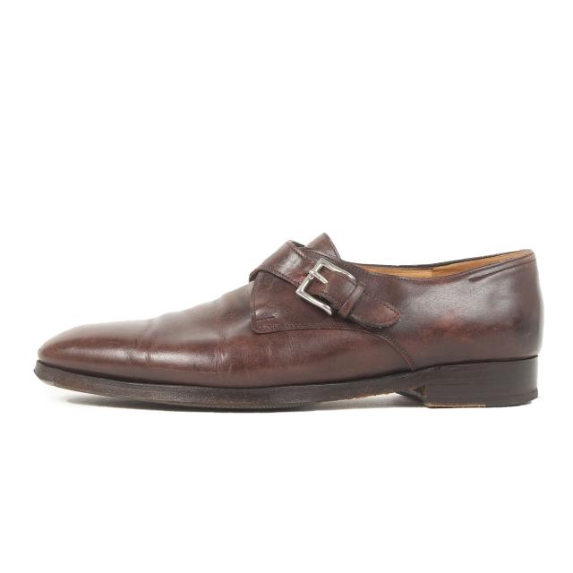 JOHN LOBB ジョンロブ ブラウン | シングルモンク レザー シューズ (ASHILL) | 英国製 | ブランド 靴 革靴【メンズ】【中古】【K4835】