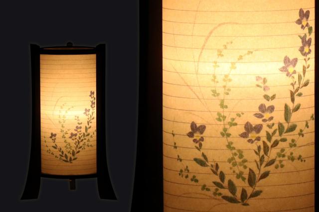 盆提灯 初盆 新盆 モダン 仏具 単品 夏あかり・岐阜シリーズ 紫あんどん 美濃和紙 電池式 コードレス LED ローソク 和 行灯 提灯 仏壇 仏花 贈り物