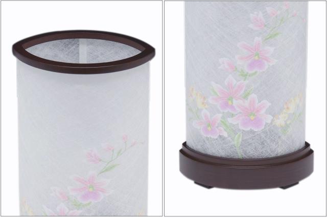 盆提灯 初盆 新盆 モダン 仏具 一対 セット 京の街・おぼろ灯 シリーズ 蘭の花盛り LED ローソク灯 絹張り風 和 行灯 提灯 仏壇 贈り物_4