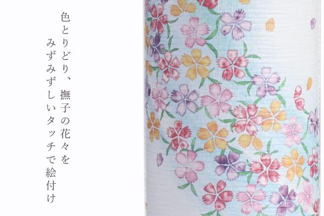 盆提灯 初盆 新盆 モダン 仏具 一対 セット 八女・移ろいの夏 シリーズ いつかの花畑 ミニ 電池式 コードレス LED 小型 和 行灯 提灯 仏壇 仏花 贈り物