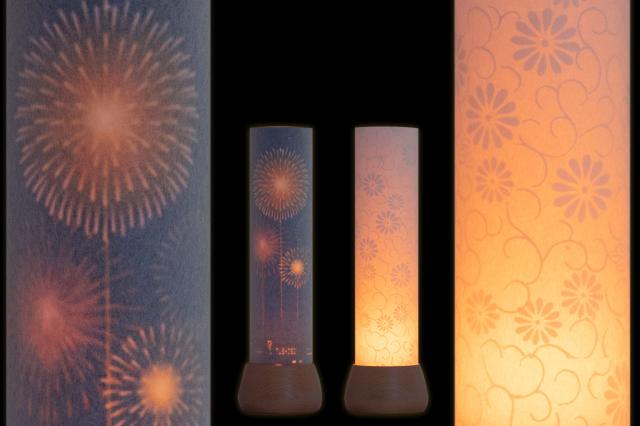 盆提灯 初盆 新盆 モダン 仏具 単品 岐阜の誉れ シリーズ いつかの花火 やまこう オリジナル 電池式 コードレス LED ローソク灯 和 行灯 提灯 仏壇 仏花 贈り物