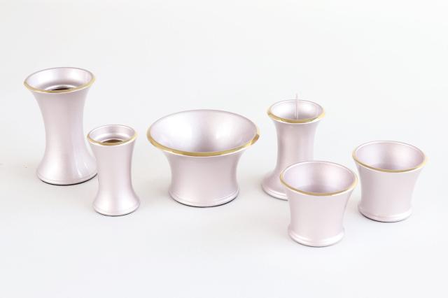 仏具 仏具セット ミニ モダン おしゃれ 6点 セット パールピンク 2.5寸 真鍮 ミニ仏壇の通販は 15,563円