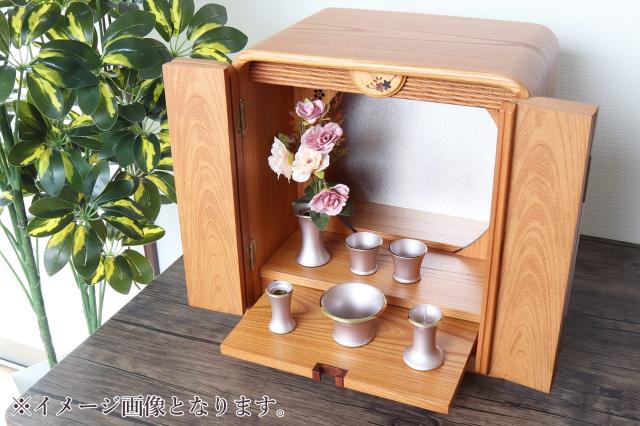 仏具 仏具セット ミニ モダン おしゃれ 6点 セット パールピンク 2.5寸 真鍮 ミニ仏壇