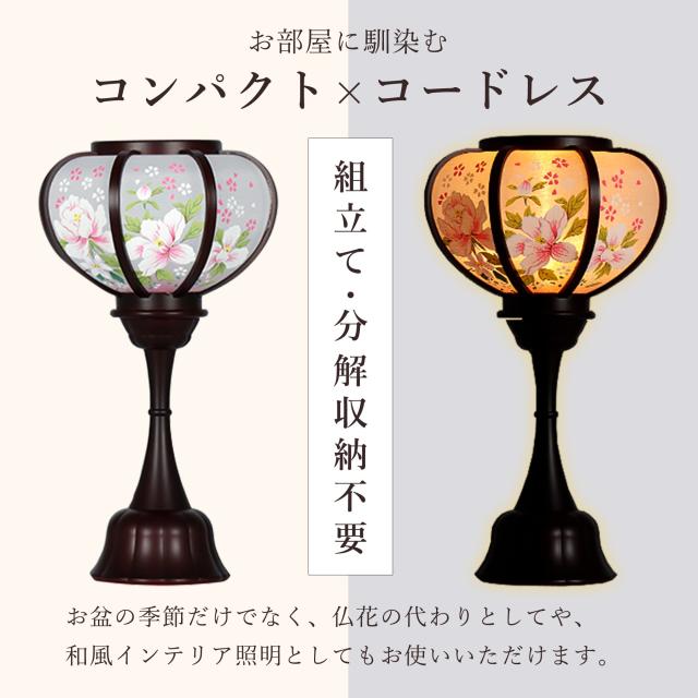 初盆セット 新盆セット 盆提灯 モダン風 5点 セット 華あかり 2本一対 白提灯 LEDろうそく 1本 真菰セット 仏膳 提灯 仏壇 贈り物 初盆提灯 新盆提灯 【初盆】【白提灯】【コードレス】【ミニサイズ】【LED】【和創作　あんどん】