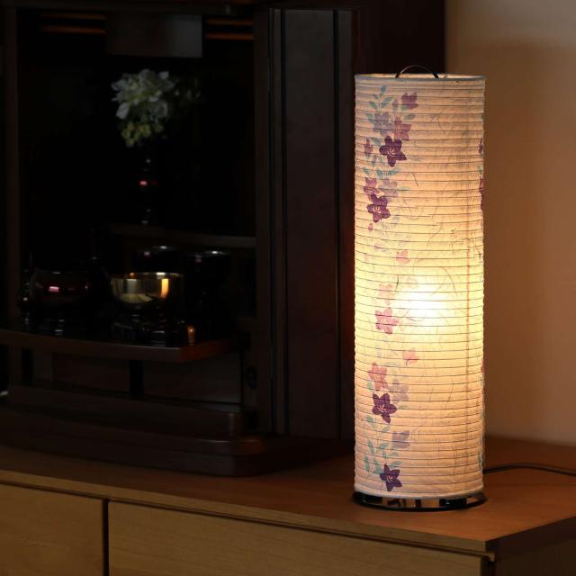 盆提灯 初盆 新盆 モダン 仏具 一対 セット 夏あかり・岐阜シリーズ 和紙と和花 桔梗 美濃和紙 インテリア灯 和 あんどん 行灯 提灯 仏壇 贈り物_1