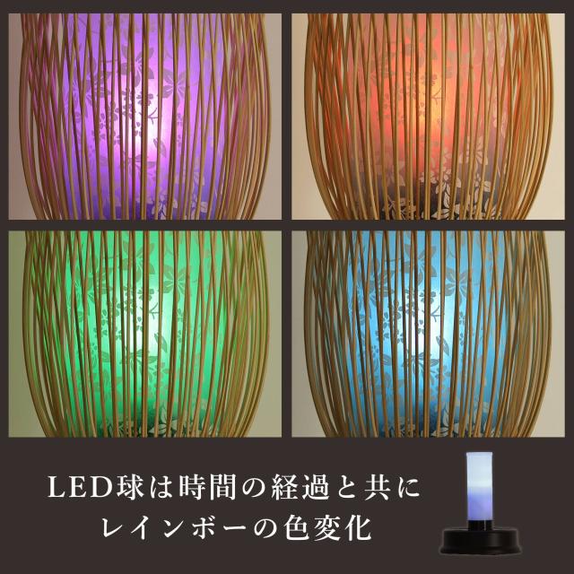初盆セット 新盆セット 盆提灯 4点 セット モダン 仏具 紡ぐ岐阜の灯シリーズ 彩影-ききょうあわい- 白提灯 LEDろうそく 1本 真菰セット 電池式 コードレス 七色 LED 小型 コンパクト 和 行灯 提灯 仏壇 供養 仏花 贈り物 (代引き決済不可商品)_8