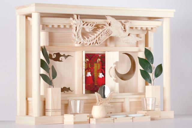 神棚 モダン セット 花鳥風月 鳳凰の聖域 ITSUKI 桧製 神具付きの通販は