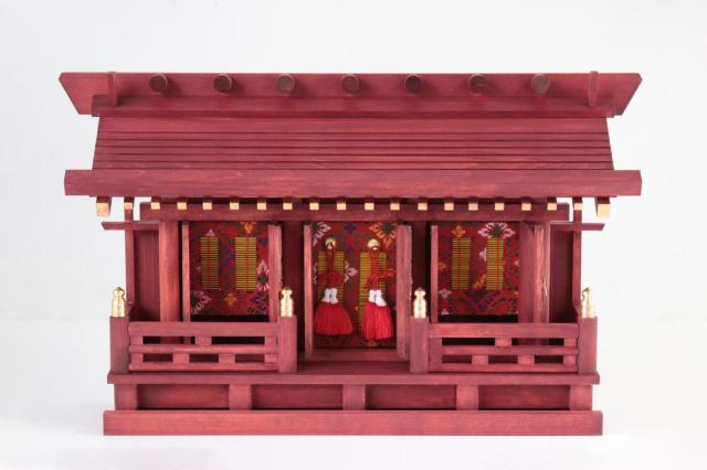 神棚 壁掛け モダン 神具セット■■ 天地の社 -amatsuchi- ■■ 通し屋根三社 オーダー金具 家具調モダン神棚_1