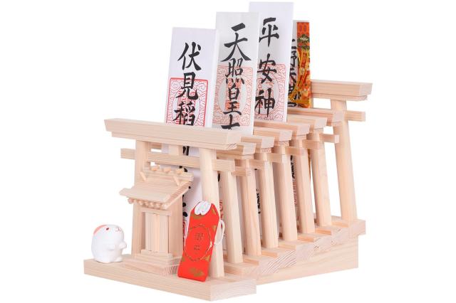 神棚 セット モダン 鳥居八門 白うさぎ 一番小さなお宮さん 神具 神宮鳥居 国産 ひのき 工房作りの通販は 10,228円