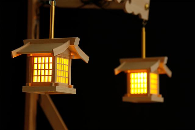 吊り灯籠 ■ 木曽ひのき製 ■ LED仕様 神道 神具 神棚