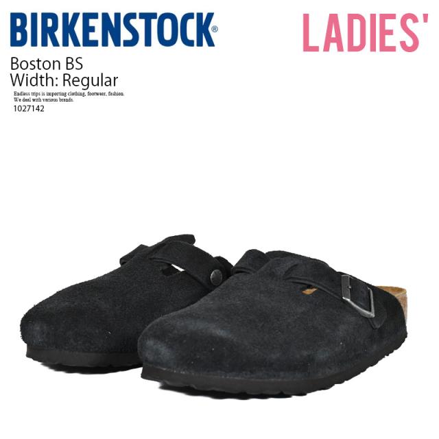 BIRKENSTOCK (ビルケンシュトック) Boston BS (ボストン スエードレザー) レギュラー 普通幅 レディース サイズ (ユニセックス モデル) クロッグ サボ サンダル トレンド オールシーズン カジュアル BLACK (ブラック) 1027142