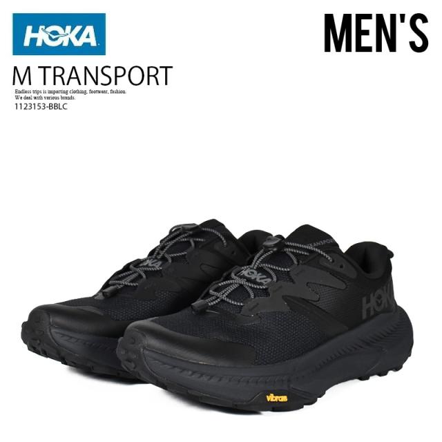 HOKA (ホカ オネオネ) M TRANSPORT (メンズ トランスポート) ローカット スニーカー シューズ トレンド 軽量 スポーツ アウトドア ハイキング キャンプ カジュアル ストリート タウンユース 普段使い 黒 BLACK/BLACK (ブラック/ブラック) 1123153 BBLC 1123153-BBLC