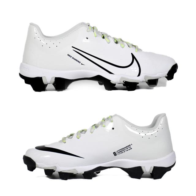 NIKE (ナイキ) W HYPERDIAMOND 4 KEYSTONE GG ハイパーダイヤモンド 4 キーストーン 野球 スパイク ジュニア キッズ 子供 (キッズモデル) ベースボール ソフトボール シューズ WHITE/BLACK-PHOTON DUST-VOLT ホワイト/ブラック-フォトンダスト-ボルト 白 CZ5919 103