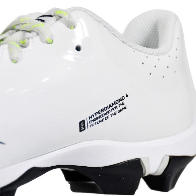 NIKE (ナイキ) W HYPERDIAMOND 4 KEYSTONE GG ハイパーダイヤモンド 4 キーストーン 野球 スパイク ジュニア キッズ 子供 (キッズモデル) ベースボール ソフトボール シューズ WHITE/BLACK-PHOTON DUST-VOLT ホワイト/ブラック-フォトンダスト-ボルト 白 CZ5919 103