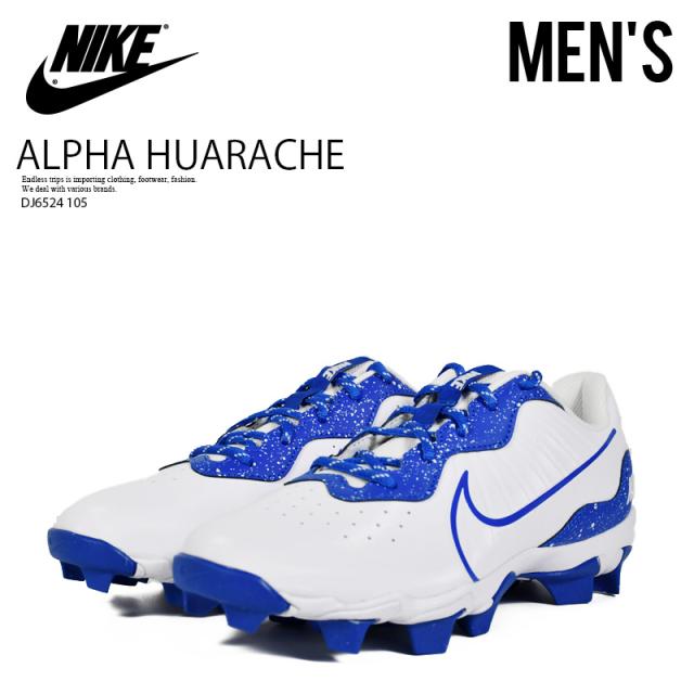 NIKE (ナイキ) ALPHA HUARACHE 4 KYSTN (アルファ ハラチ 4 キーストーン) スパイク ベースボール ソフトボール 野球 メンズ WHITE/HYPER  ホワイト/ハイパー ロイヤル 白 青 DJ6524 105