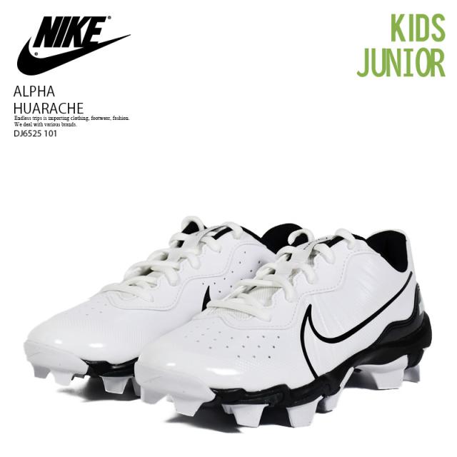 NIKE (ナイキ) ALPHA HUARACHE 4 KYSTN BG アルファ ハラチ 4 キーストーン グレードスクール 野球 スパイク ベースボール ソフトボール レディース ジュニア 子供 (キッズモデル) WHITE/BLACK-ANTHRACITE ホワイト/ブラック アンスラサイト 白 黒 DJ6525 101