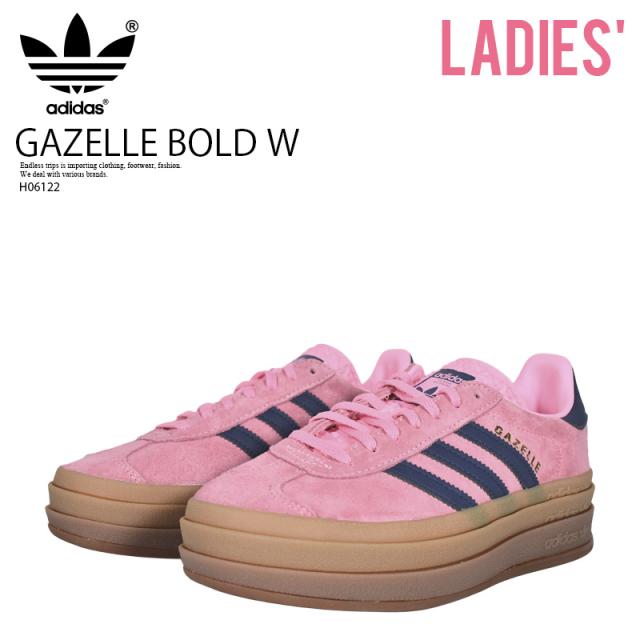 adidas (アディダス) GAZELLE BOLD W (ガゼル ボールド ウィメンズ) レディース ローカット スニーカー フットウェア 厚底 重厚 タウンユース 普段使い カジュアル アウトドア ストリート レトロ クラシック 名作 PINGLO/VICBLU/GUM4 (ピンク/ブルー/ガム) H06122