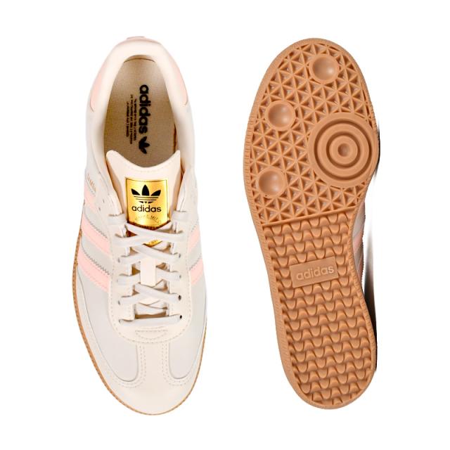 adidas アディダス SAMBA OG J (サンバ オリジナル J) レディース サイズ (キッズ モデル) ローカット スニーカー サッカー シューズ ナイロン タウンユース 普段使い カジュアル ストリート レトロ クラシック WONWHI/CLEORA/GUM3 (ベージュ/オレンジ/ガム) JH7598_3