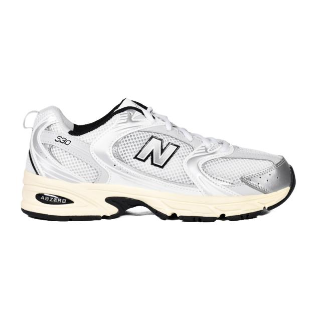 NEW BALANCE (ニューバランス) 530 SNEAKER (530 スニーカー) MR530 MR 530 シリーズ レディースサイズ (ユニセックスモデル) フィットネス ランニングシューズ ローカット ランニング ダッド シューズ Y2Kファッション (ホワイト/シルバー/ブラック) MR530TA_1