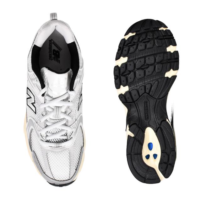 NEW BALANCE (ニューバランス) 530 SNEAKER (530 スニーカー) MR530 MR 530 シリーズ レディースサイズ (ユニセックスモデル) フィットネス ランニングシューズ ローカット ランニング ダッド シューズ Y2Kファッション (ホワイト/シルバー/ブラック) MR530TA_3