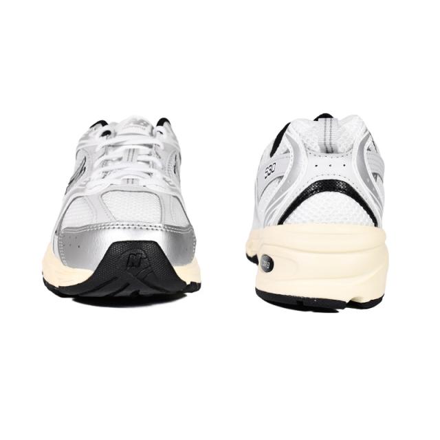 NEW BALANCE (ニューバランス) 530 SNEAKER (530 スニーカー) MR530 MR 530 シリーズ レディースサイズ (ユニセックスモデル) フィットネス ランニングシューズ ローカット ランニング ダッド シューズ Y2Kファッション (ホワイト/シルバー/ブラック) MR530TA_4