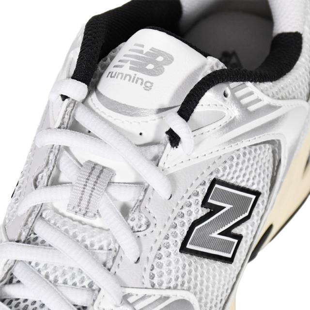 NEW BALANCE (ニューバランス) 530 SNEAKER (530 スニーカー) MR530 MR 530 シリーズ レディースサイズ (ユニセックスモデル) フィットネス ランニングシューズ ローカット ランニング ダッド シューズ Y2Kファッション (ホワイト/シルバー/ブラック) MR530TA_6