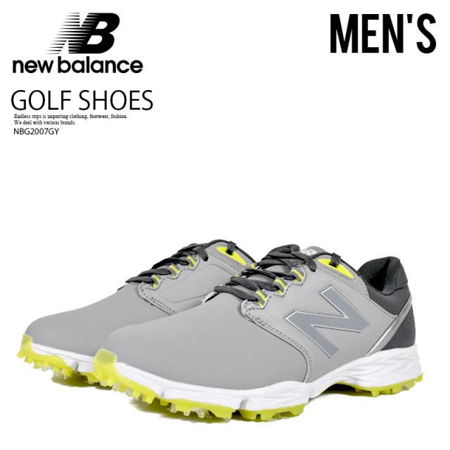 NEW BALANCE (ニューバランス) STRIKER V3 (ストライカー v3) スパイク ゴルフシューズ メンズ ゴルフ ソフトスパイク 防水 GREY/YELLOW (グレー/イエロー) NBG2007GY
