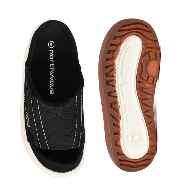 NORTHWAVE (ノースウェーブ) ESPRESSO SLIPPERS (エスプレッソ スリッパ) ユニセックス メンズ レディース ローカット サンダル キャンバス 厚底 タウンユース ブラック/ホワイト NW-005 BLACK/WHITE