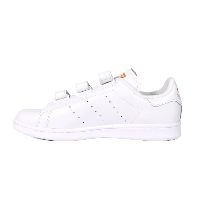 adidas (アディダス) STAN SMITH CF スタンスミス レースレス ベルクロ スニーカー 靴 メンズ レディース ユニセックス カジュアル ベーシック FTWWHT/FTWWHT/GOLDMT ホワイト/ゴールド 白 S75188