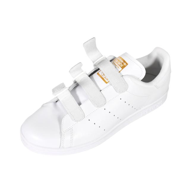 adidas (アディダス) STAN SMITH CF スタンスミス レースレス ベルクロ スニーカー 靴 メンズ レディース ユニセックス カジュアル ベーシック FTWWHT/FTWWHT/GOLDMT ホワイト/ゴールド 白 S75188 adidas (アディダス) STAN SMITH CF スタンスミス レースレス ベルクロ