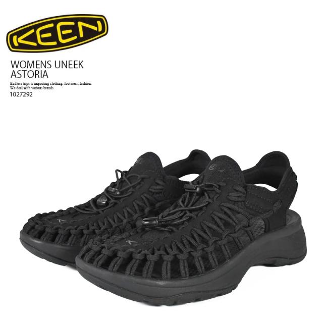 KEEN (キーン) WOMENS UNEEK ASTORIA (ウィメンズ ユニーク アストリア) レディース スニーカー サンダル 厚底 水陸両用 スポサン 靴下コーデ キャンプ フェス きれいめ カジュアル アウトドア BLACK/BLACK (オールブラック) 1027292