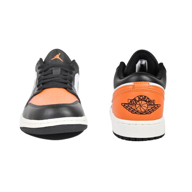 NIKE (ナイキ) AIR JORDAN 1 LOW (エア ジョーダン 1 ロー) メンズ ローカット スニーカー バスケットボール マイケル ジョーダン タウンユース 普段使い ストリート 黒 オレンジ BLACK/STARFISH-WHITE-SAIL (ブラック/スターフィッシュ/ホワイト セイル) 553558 081_4