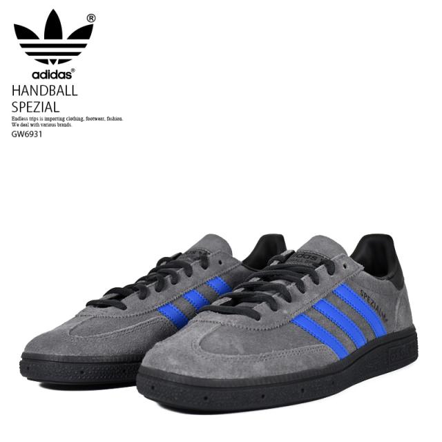 adidas (アディダス) HANDBALL SPEZIAL (ハンドボール スペツィアル) メンズ サイズ ローカット スニーカー テラスシリーズ 薄底 ロープロ ローテク カジュアル ストリート GREFIV/EQTBLU/CBLACK (グレー/ブルー/ブラック) IH9765